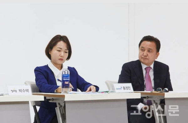 더불어민주당 홍정민 후보, 미래통합당 김영환 후보