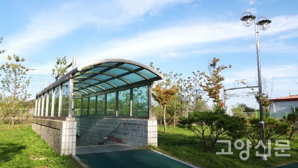 보행자 지하보도 진입로.