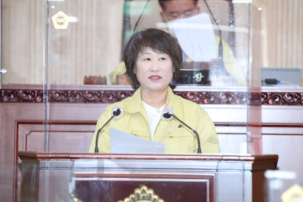 19일 열린 고양시의회 임시회에서 박소정 시의원이 5분 자유발언을 하고 있다.