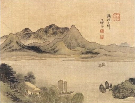 겸재 정선의 진경산수화 ‘안현석봉(鞍峴夕烽)’. 간송미술관 소장.