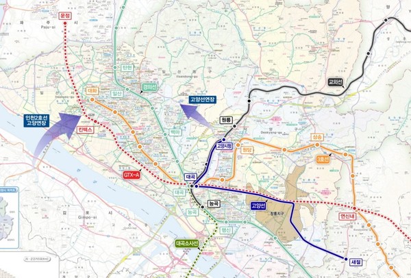 대곡소사선 개통을 앞두고 있는 고양시는 인천2호선 일산연장, 고양선 식사연장을 추진 중이다. 