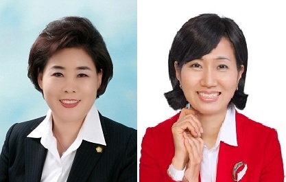 ▲ 사진 왼쪽부터 국민의힘 고양을 김필례, 고양갑 권순영 신임 조직위원장. 