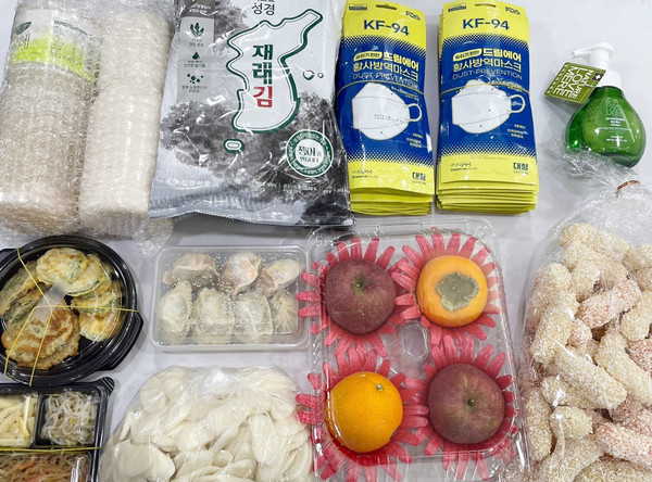 희망브릿지(다함봉사단)와 국민건강보험공단 고양덕양지사에서 후원 받아 취약계층에 전달된 생활안전키트.