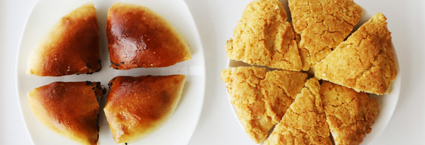 문봉제빵소의 자랑하는 단팥빵과 소보루빵. 