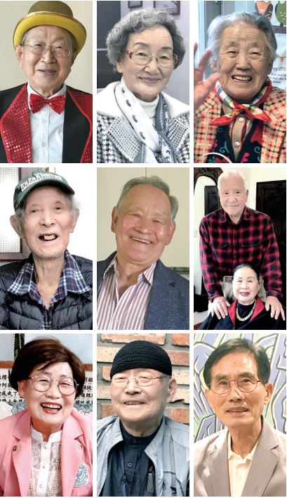 지난 5개월 동안 진행된 건강기획 어르신 인터뷰의 주인공 들. 나이 들어도 건강하고 활기차게 사는 어르신들은 걷기 소식 등 보편적인 건강법을 수용하면서도 누구나 자기만의 독특한 건강법을 가지고 있었다. 나이 들수록 자기만의 지 혜가 필요하고, 그런 지혜가 건강하게 살 수 있는 비결이었 다. (사진 첫째 줄 왼쪽부터) 조용서·장광복·박정숙 어르신, (둘째 줄 왼쪽부터) 김동수·고광현·이복형(홍갑표) 어르신, (셋째 줄 왼쪽부터) 고순자·강송식·이성현 어르신.