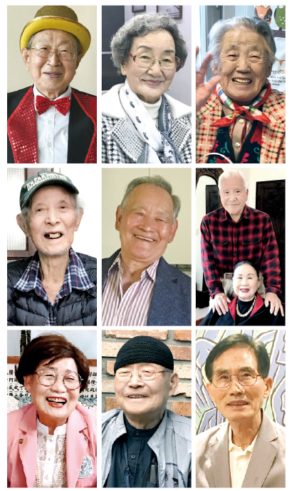 지난 5개월 동안 진행된 건강기획 어르신 인터뷰의 주인공들. 나이 들어도 건강하고 활기차게 사는 어르신들은 걷기 소식 등 보편적인 건강법을 수용하면서도 누구나 자기만의 독특한 건강법을 가지고 있었다. 나이 들수록 자기만의 지혜가 필요하고, 그런 지혜가 건강하게 살 수 있는 비결이었다. (사진 첫째 줄 왼쪽부터) 조용서·장광복·박정숙 어르신, (둘째 줄 왼쪽부터) 김동수·고광현·이복형(홍갑표) 어르신, (셋째 줄 왼쪽부터) 고순자·강송식·이성현 어르신.