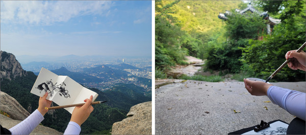이번 프로그램은 산수화 그리기를 경험할 수 있는 동양화 교육 키트를 배포해 자택과 야외에서 자유롭게 그림을 그릴수 있도록 돕는다.(사진제공=화이트 블럭)