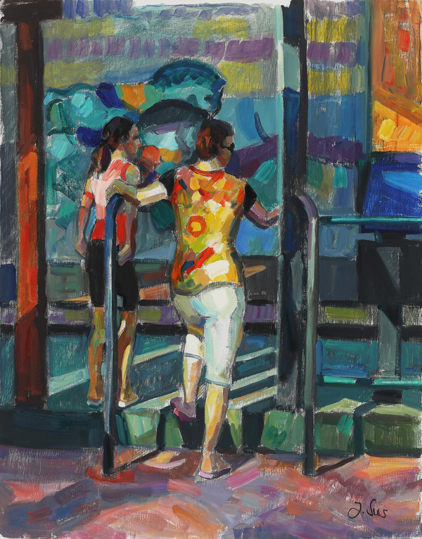 헤수스 수스 몬따예스, 놀이동산(말타기), 2019, 캔버스에 유채, 93×73cm