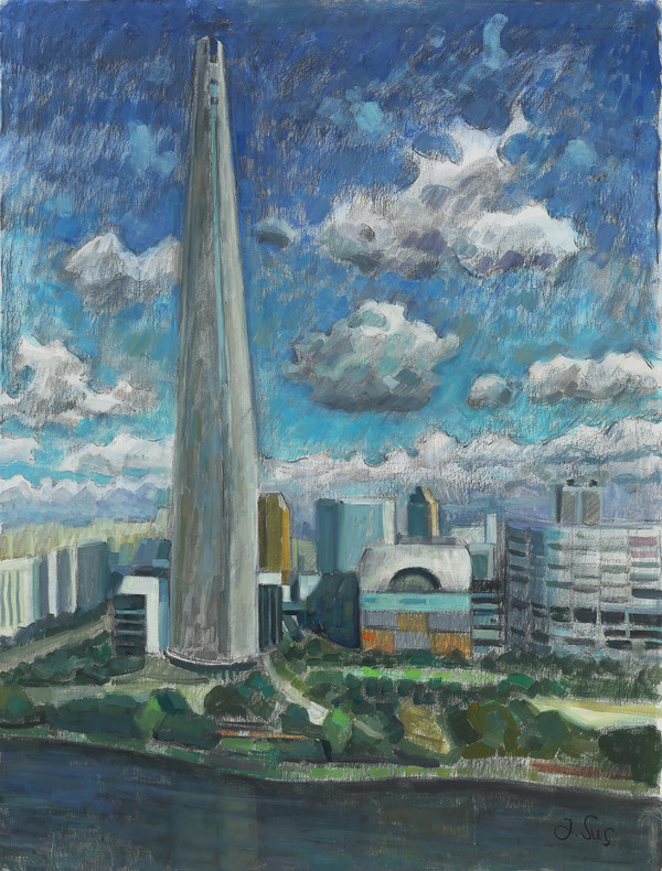 헤수스 수스 몬따예스, 롯데타워, 2020, 캔버스에 유채, 116×89cm