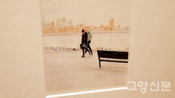 손바닥만한 화면에 뉴요커들의 소소한 일상을 담은 이규태 작가의 작품.  