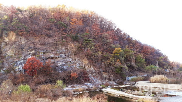 상산전망대에서 바라본 상산과 상산보. 