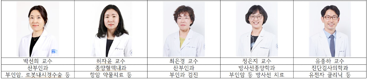 국민건강보험 일산병원 부인암 치료 의료진