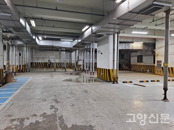 4일 파손된 지하기둥 주변으로 파이프지지대(잭 서포트) 99개 추가설치를 마친 모습 