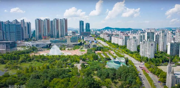 고양시 일산서구 호수로 인근 항공사진. [고양시 제공]