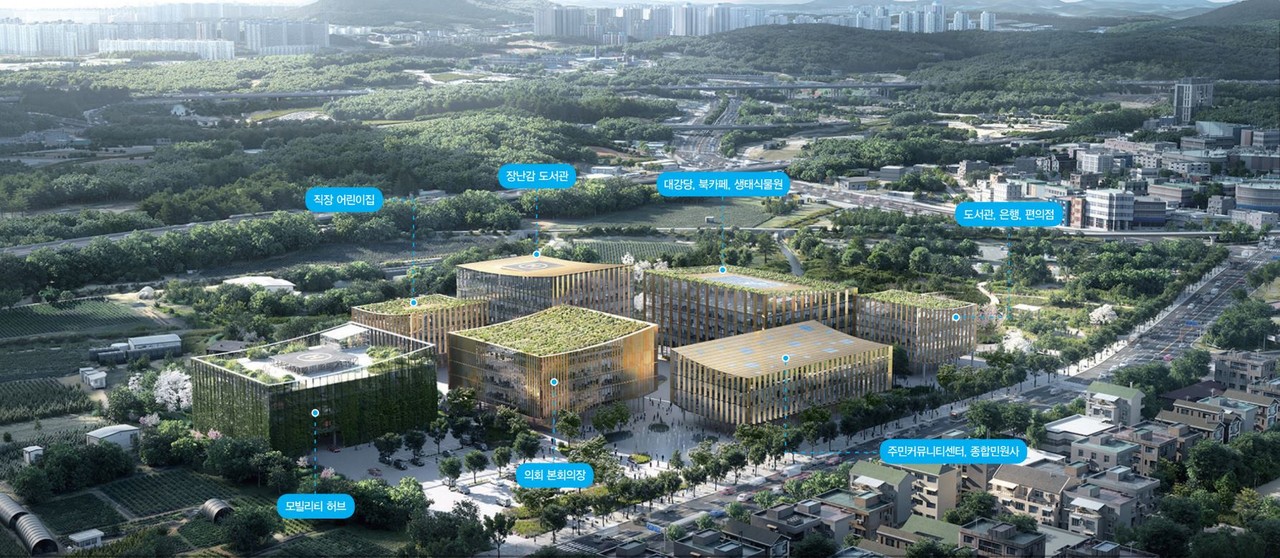 고양시 신청사 내 주로 1층에 배치될 주요 커뮤니티 시설. 위 설계안은 14개월 이상 진행될 기본 및 실시설계로 수정될 수 있습니다.