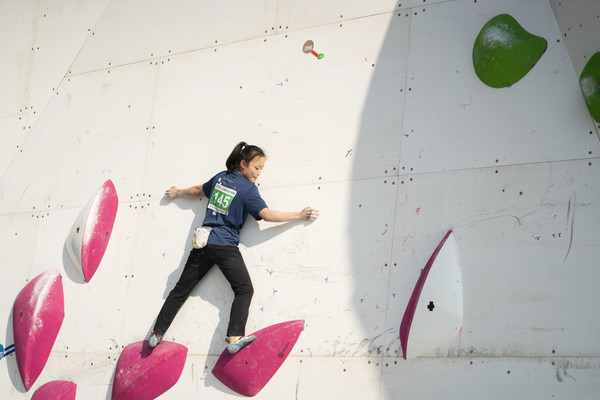  스포츠클라이밍을 하고 있는 서채현 선수(사진=대한산악연맹 제공)