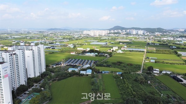 ▲ 일산서구 대화마을에서 가좌마을 방향으로 바라본 JDS지구