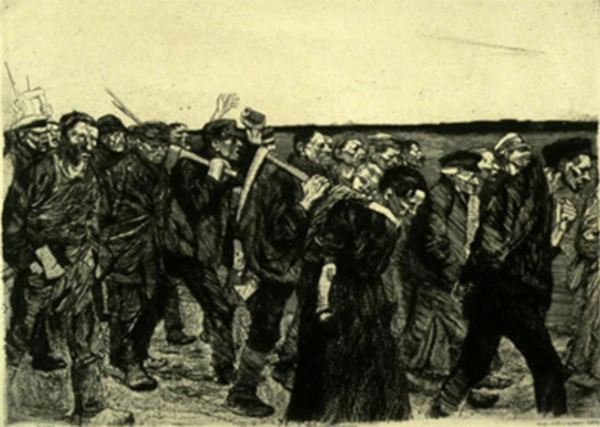 케테 콜비츠의 '직조공' 연작 판화 중 '직조공들의 행진'