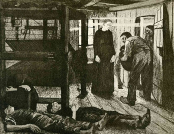 케테 콜비츠의 '직조공' 연작 판화 중 '결말'. 