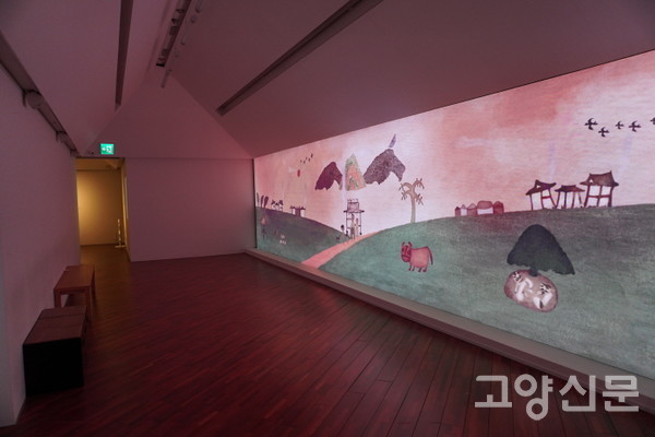 장욱진의 작품 이미지를 애니메이션으로 표현한 작품 '하우스 스토리'. 