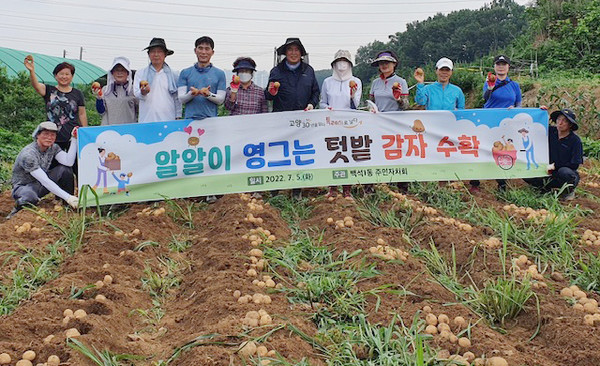 감자를 수화한 후 다함께 자리했다.