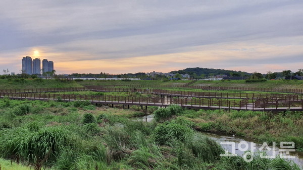대장천 탐방의 포인트인 대장천 생태습지공원