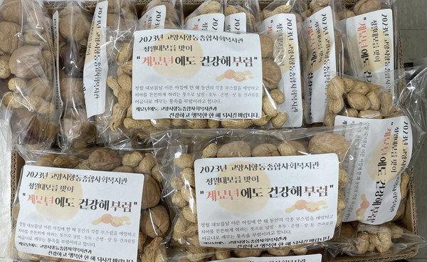 향동종합사회복지관이 취약계층 어르신의 건강을 기원하며 부럼(땅콩·호두·밤)을 정성껏 포장해 전달했다. 