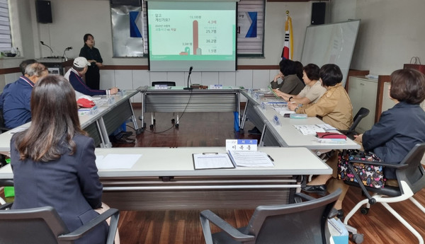 장항2동이 자살예방 프로그램인 ‘생명사랑지킴이’를 주제로 역량강화 교육을 했다. 