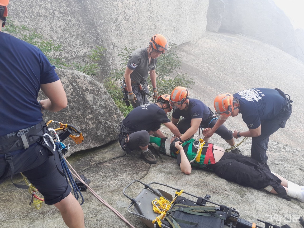 북한산 산악 안전사고 구조 현장 [사진 제공 = 고양소방서]