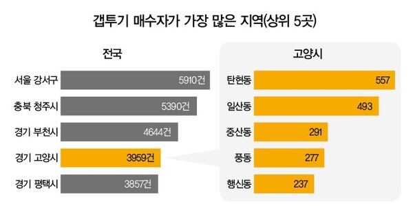작년 10월 국정감사에서 심상정 국토교통위 위원(고양갑, 정의당)이 공개한 지난 3년간 갭투기 투기 현황. (출처: 국토교통부, 2020~2022, 자금조달계획서 원자료. 세입자 보증금이 주택가격의 80% 이상인 매수자를 대상으로 분석함)