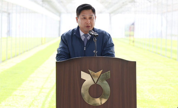  우상훈 벽제농협 조합장이 인사말을 전하고 있다.