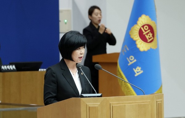 5분 발언을 하고 있는 심홍순 경기도의원.