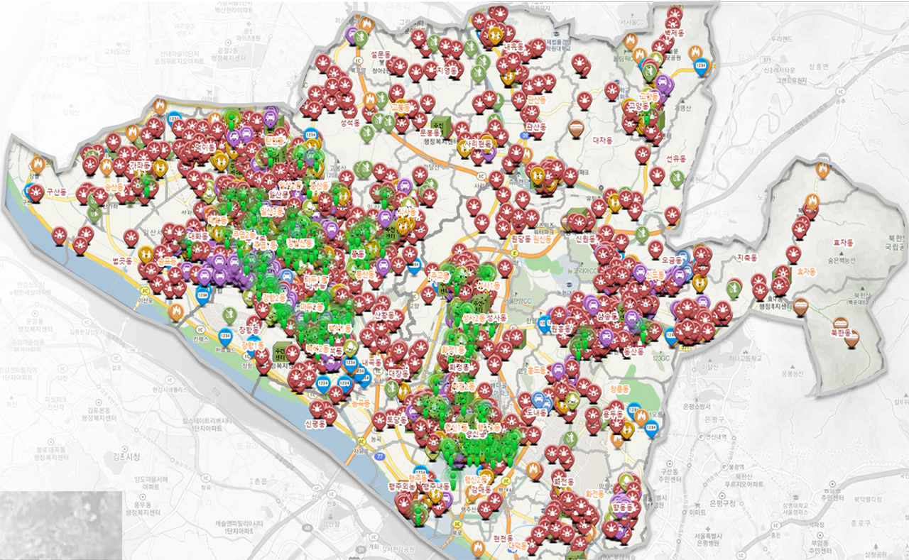 고양시 CCTV 분포 현황