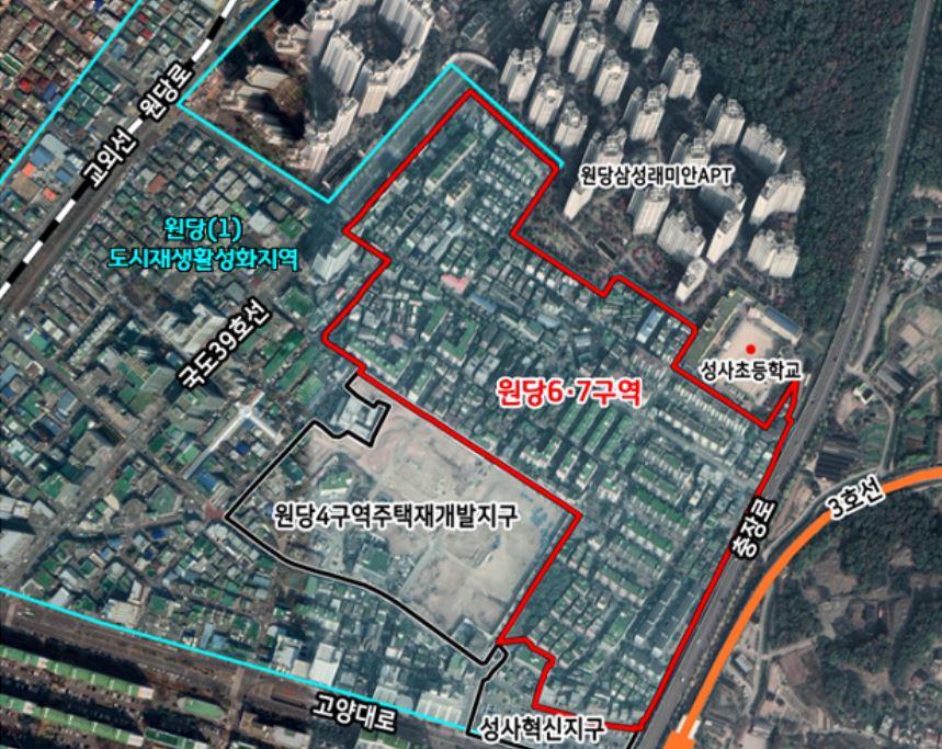 원당6·원당7구역은 하나로 묶여 GH 주도하에 공공재개발이 추진될 전망이다.