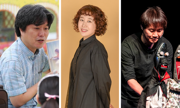 그림책작가 1인극을 선보이는 유진, 미우, 박연철 작가. [사진제공=고양시도서관센터]