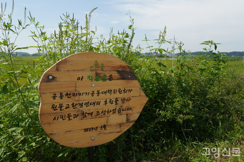 공릉천지킴이들이 조성한 공릉천 둑방길 시민숲.