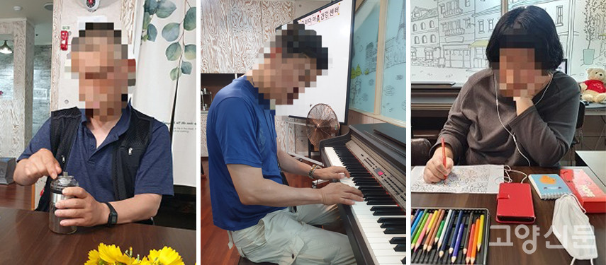 피아노연주, 그림그리기, 바리스타 체험 등 각자의 취미를 살리는 자기주도활동. [사진제공=일산그리다마음건강센터]
