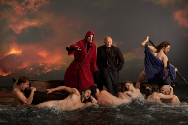 명화(아래 그림)의 구도를  패러디한 영화 속 한 장면.