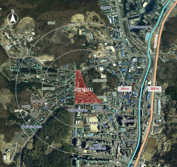 고양동1-2구역 주택재개발정비사업 위치도. [자료제공=고양시]