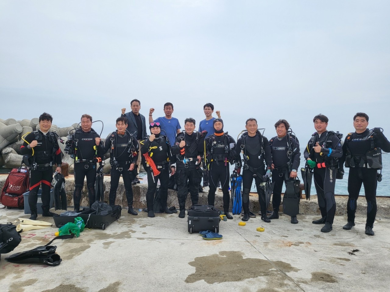 지난 7월 강원도 양양군에서 진행한 고양시장배 스쿠버대회. [사진제공=고양시수중핀수영협회]