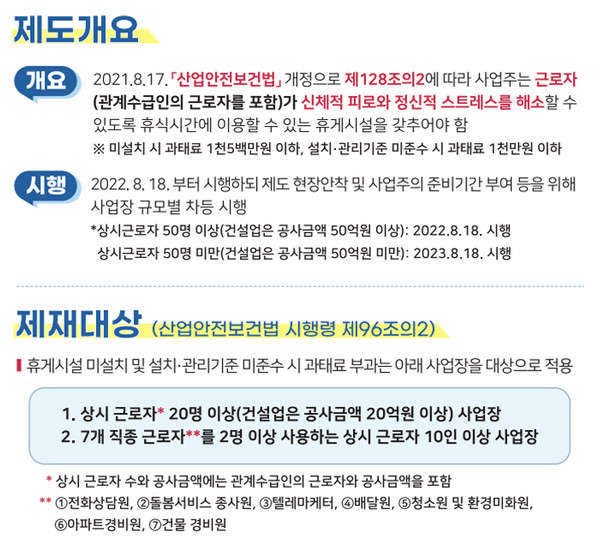 지난 8월 개정된 산업안전보건법 주요 내용. [자료제공=고용노동부]