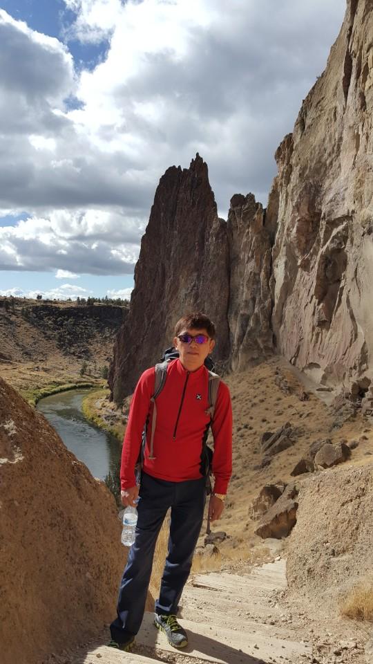 미국 암벽등반의 성지인 스미스 락에서의 채희갑 부회장. ​​​​​​​​​​​​​​[사진제공=고양시산악협회]