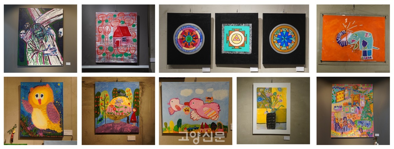 (왼쪽 위 사진부터 시계 방향) 김우솔의 '십자가를 진 예수님', 서명수의 '숲속의 집', 임희찬의 '내 안의 소우주', 민준호의 '코끼리가 걸어요', 한지우의 '어젯밤 꿈속에서 만난 친구', 김동연의 '새 나무 그리고 나', 백유경의 '비둘기 가족과 떠나는 나들이', 최예진의 '별이 빛나는 시간에'