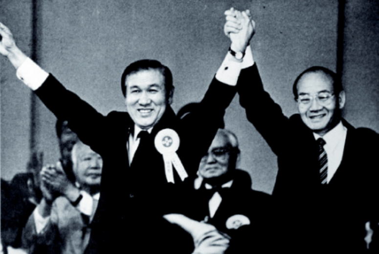 1987년 대선을 앞두고 민주정의당 대통령 후보로 선출된 노태우 후보. 