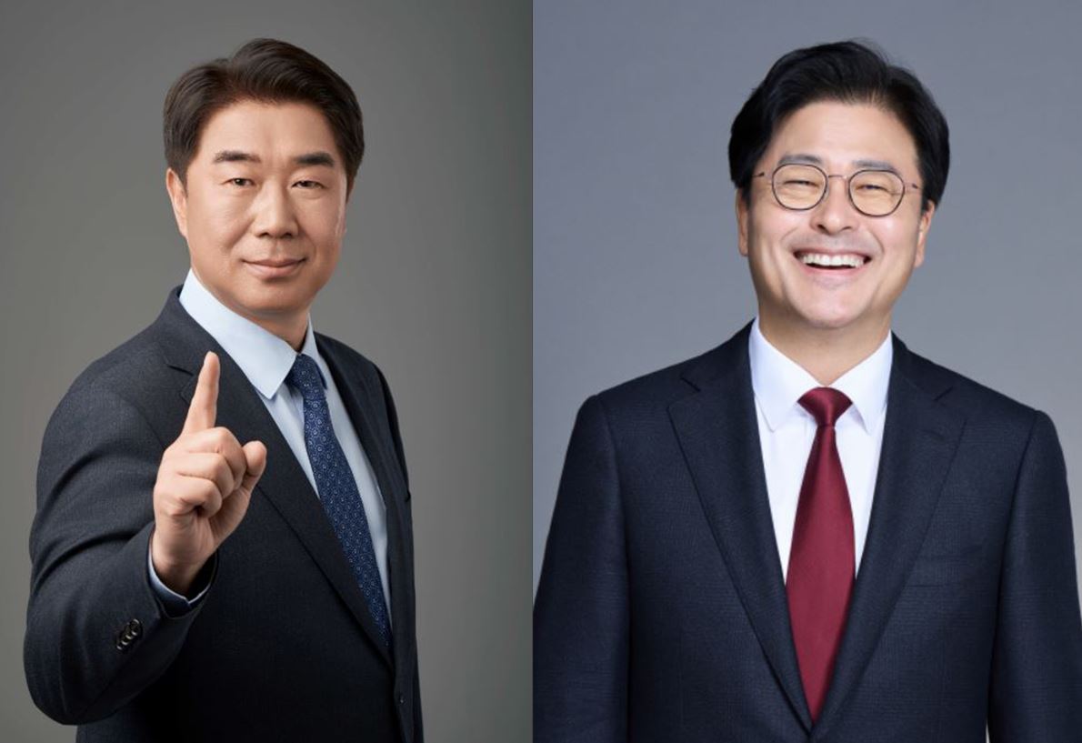 더불어민주당 이기헌 후보와 국민의힘 김종혁 후보.