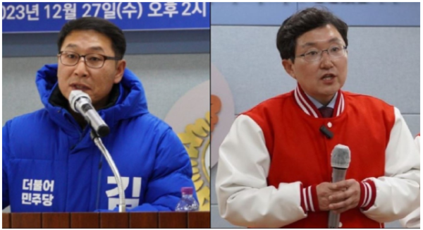 (왼쪽부터) 더불어민주당 김영환, 국민의힘 김용태 후보