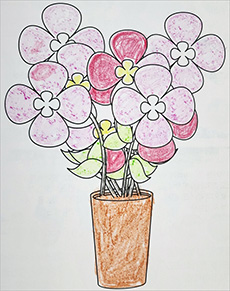  인지강화교구로 어르신이 색칠한 작품.