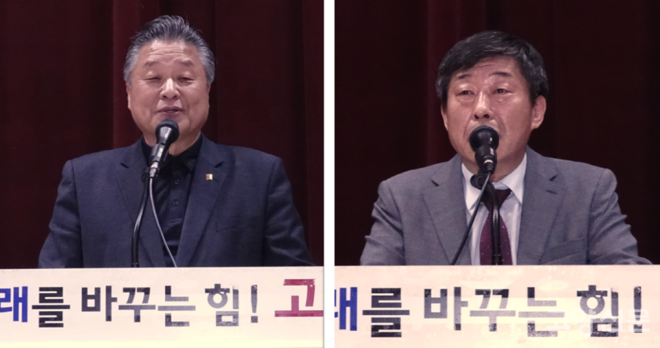 내빈으로 참석한 김시묵 한국사진작가협회 경기도지회장과 유양수 고양예총 회장. [사진제공=한국사진작가협회 고양지부]