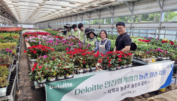  농협중앙회 고양시지부가 안진회계법인과 일산동구 사리현동 농가에서 농촌일손돕기를 펼쳤다.