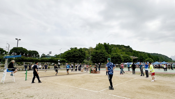 오전 9시부터 시작된 동문회별 족구대회.